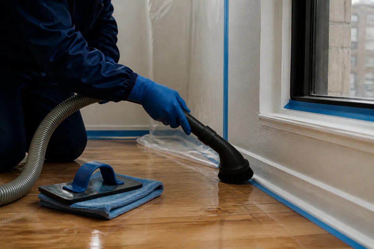 HEPA vacuum and wet-cleaning tools used after lead work