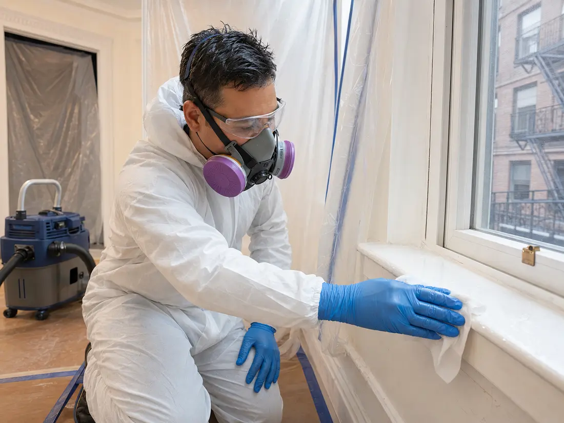 Controlled remediation work inside a protected room