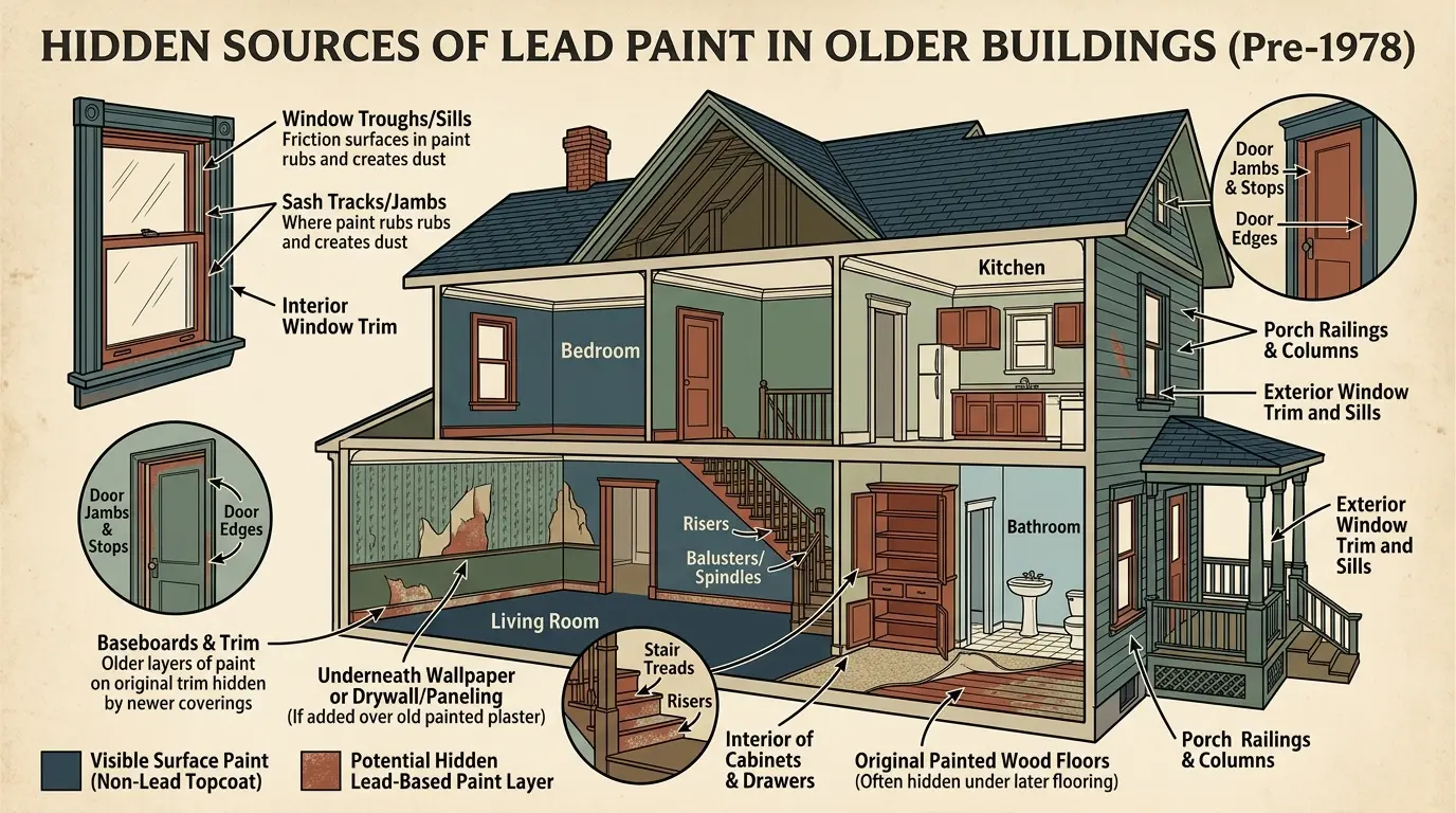 Lead inspection editorial image for Hidden Places Lead Paint Is Commonly Found in Older Buildings